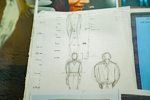 Croquis, ébauche de la marionnette géante de Bidart. Travail sur l'imaginaire Collectif